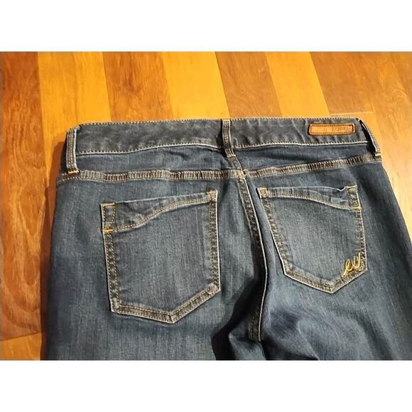 Express Jeans Boot Jeans Bootcut Low Rise Blue Denim Size 8 Dark Wash 34 x 32.5 - Picture 6 of 6